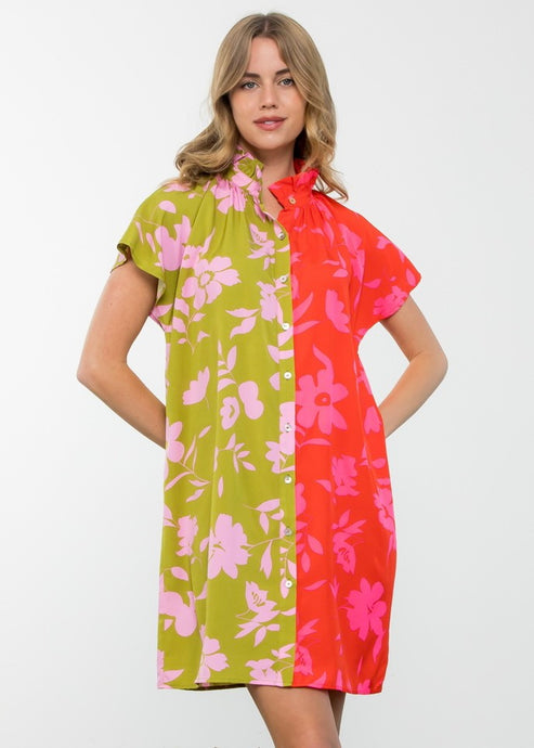 THML- Floral Colorblock Dress {XS-L}