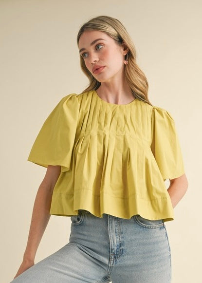 Chartreuse Cotton Swing Top
