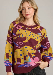 Mulberry Cheetah Sweater