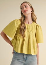 Load image into Gallery viewer, Chartreuse Cotton Swing Top