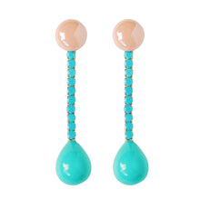 Load image into Gallery viewer, St. Armand’s Turquoise + Peach Swingy Drops