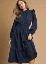 Load image into Gallery viewer, Avery Navy Midi Dress