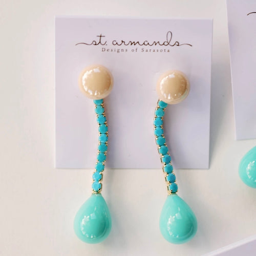 St. Armand’s Turquoise + Peach Swingy Drops