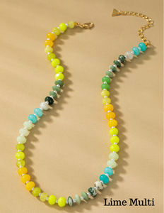 Multi Gem Beaded Necklace