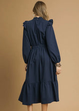 Load image into Gallery viewer, Avery Navy Midi Dress