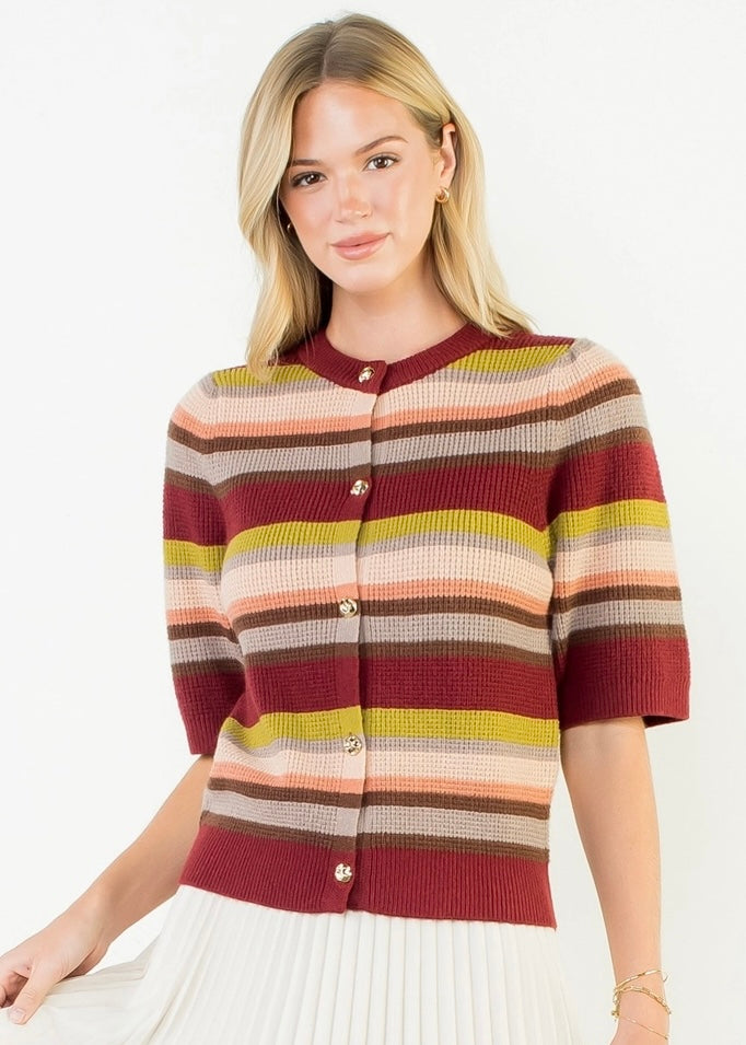 THML Stripe Knit Cardigan