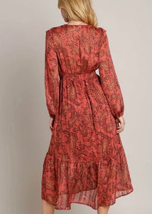 Lia Paisley Midi Dress