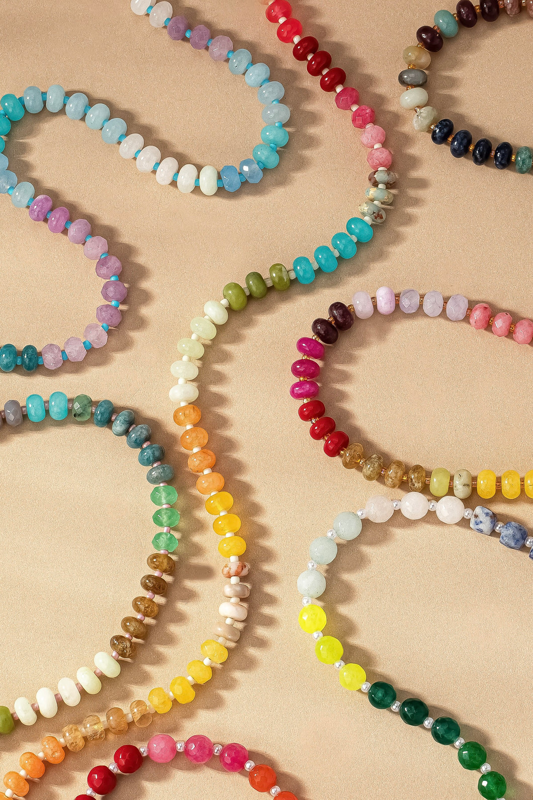 Multi Gem Beaded Necklace