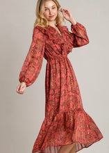 Load image into Gallery viewer, Lia Paisley Midi Dress
