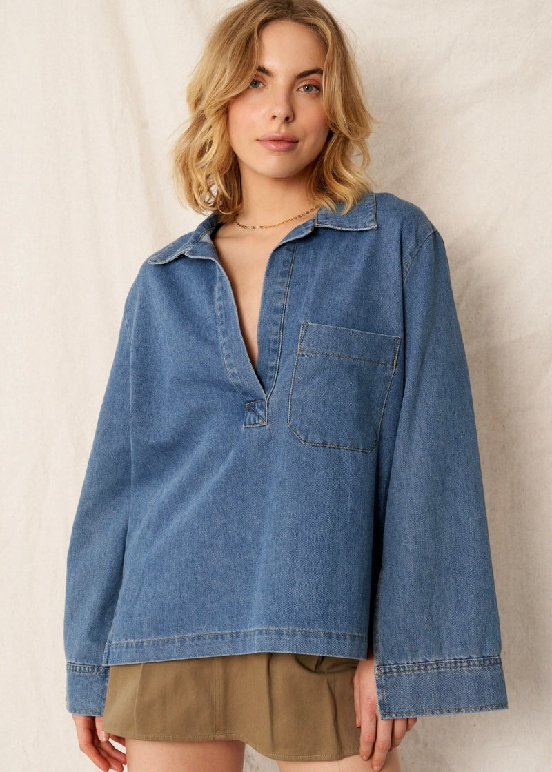 Whitley Denim Top