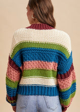Load image into Gallery viewer, Chunky Knit Stripe Cardigan