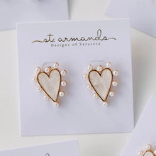 Load image into Gallery viewer, St. Armands Pearl Heart Studs