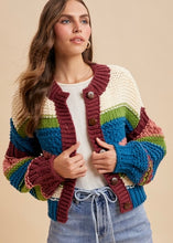 Load image into Gallery viewer, Chunky Knit Stripe Cardigan