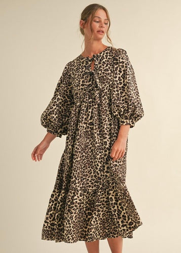 Leopard Bow Tie Dress