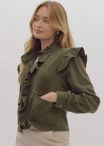 Ruffled Utility Jacket