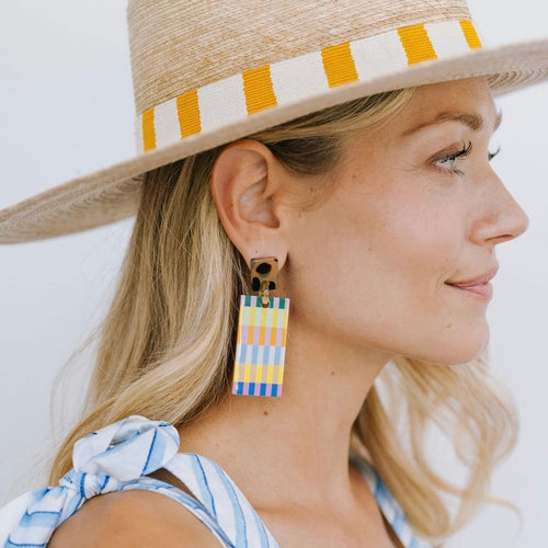 Sunshine Tienda- Hazel Stripe Cabana Earrings