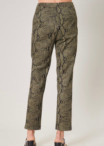 Onyx Faux Suede Snake Pants