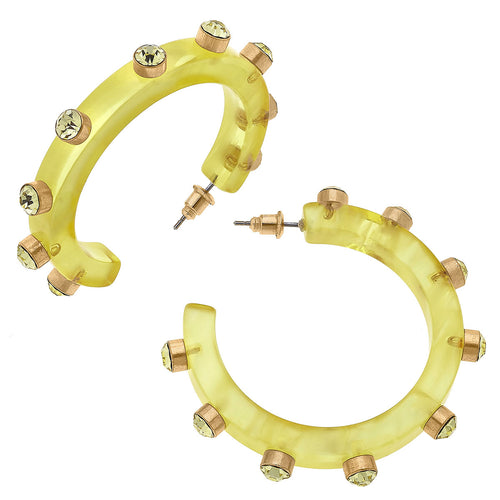 Light Yellow Resin + Rhinestone Studded Color Hoop