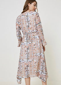 Printed Patchwork Midi Dress