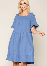 Load image into Gallery viewer, Square Neck Cotton Swing Dress