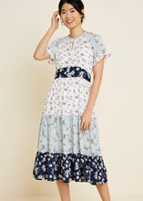 Load image into Gallery viewer, Mixed Floral Tiered Midi Dress