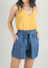 Load image into Gallery viewer, Chambray Tie Waist Shorts