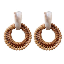 Load image into Gallery viewer, St. Armands Cream Bali Button Rattan Studs