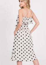 Load image into Gallery viewer, Polka Dot Ruffle Midi Dress