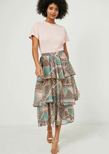 Esther Tiered Midi Skirt