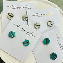Load image into Gallery viewer, St. Armands Turquoise Hex Studs