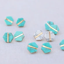 Load image into Gallery viewer, St. Armands Turquoise Hex Studs