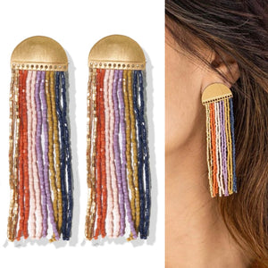 Riley Warm Vertical Stripe Earrings