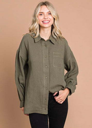 Easy Going Cotton Button Up (S-XL)