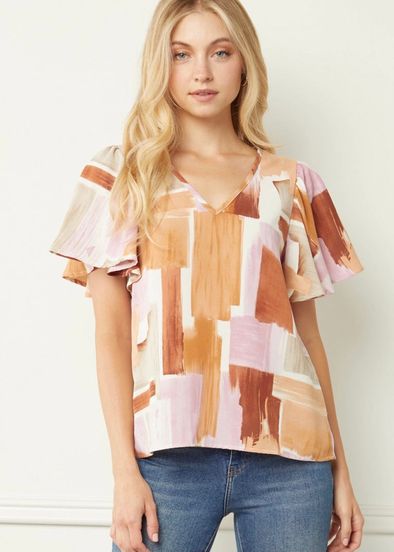 Rosè Abstract Top