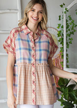 Load image into Gallery viewer, Gianna Mixed Plaid Top