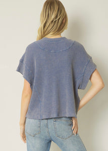 Comfy Day Top- Blue