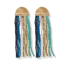 Load image into Gallery viewer, Riley Teal Mix Vertical Stripe Earrings