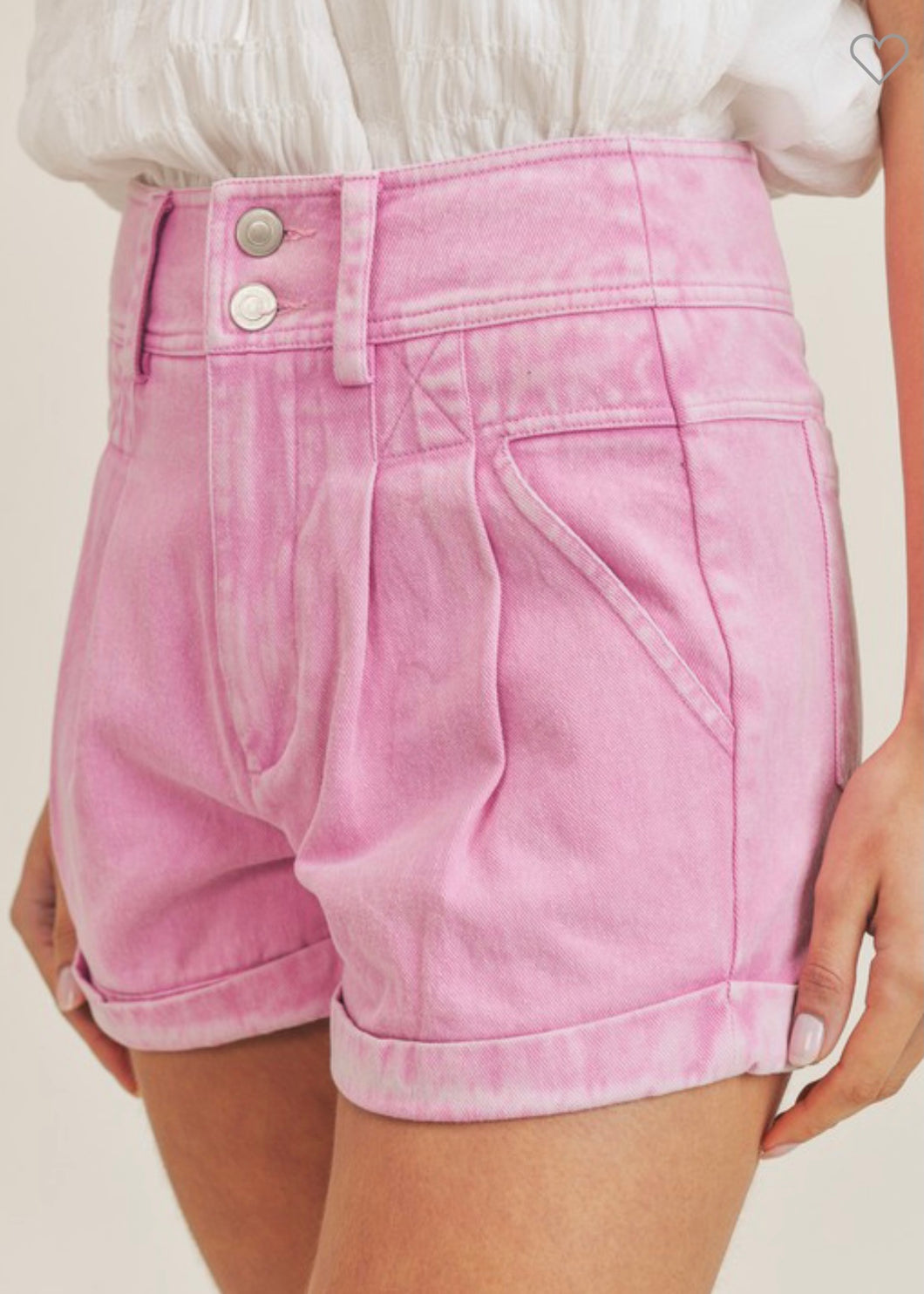 Bubble Pink Denim Shorts