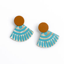 Load image into Gallery viewer, Sunshine Tienda- Turquoise Sunset Tile Earrings